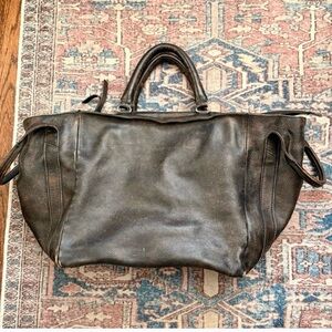 Free People Oversized Leslie hobo purse bag distressed black